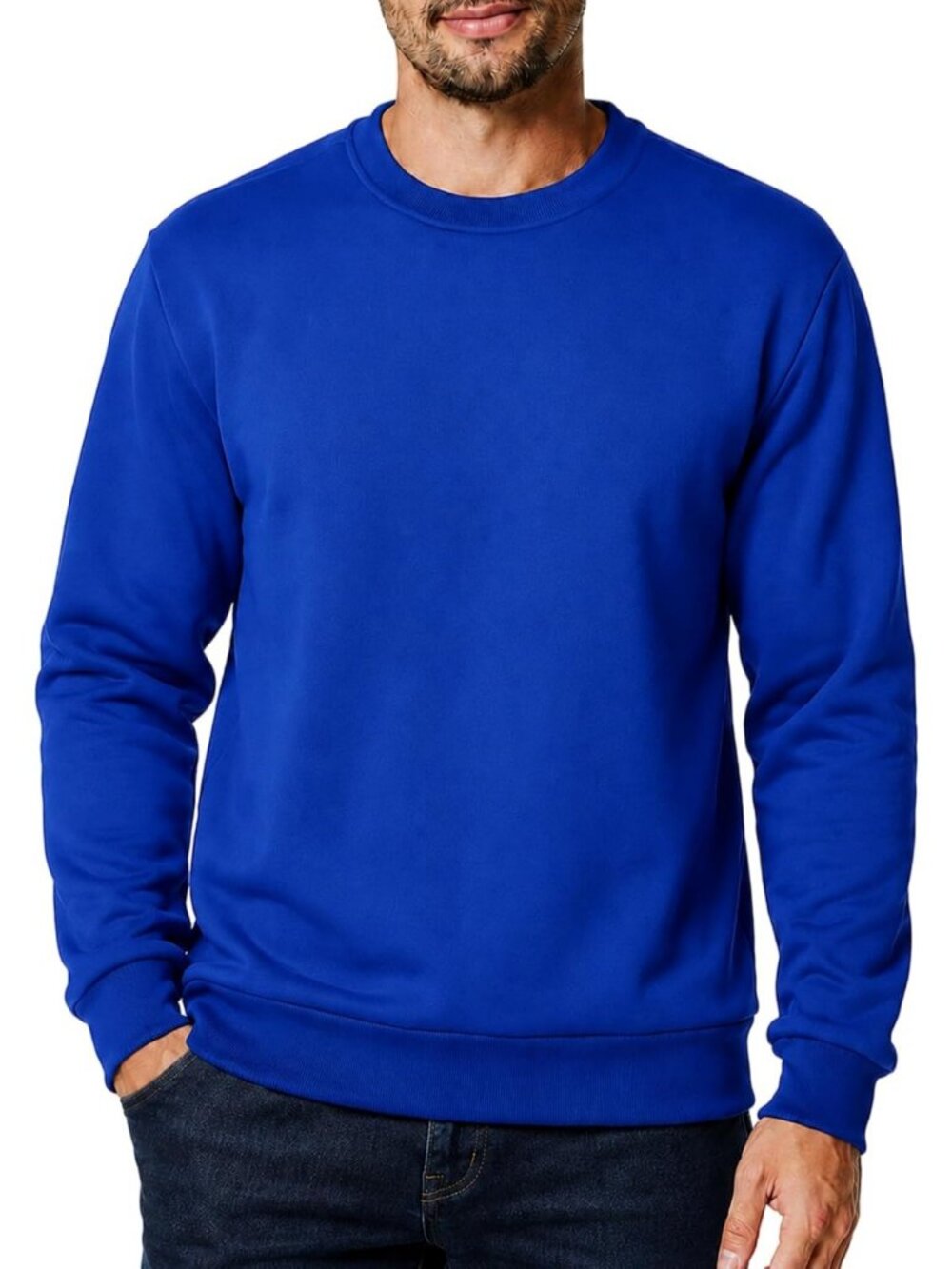 Cozy Casual Fleece Pullover Sweatshirt for Men - Stylish Crewneck Top